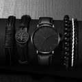 KIT MASCULINO RELOGIO - 5 PEÇAS EM COURO